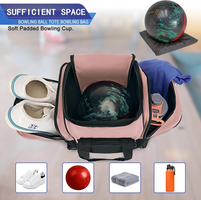 LARIPOP Bowling Ball Bag for Single Ball, 2022 Bowling Ball Tote Bowling bag with Padded Holder - Fits Shoes up to Mens Size 14 and Bowling Accessories - Image 3
